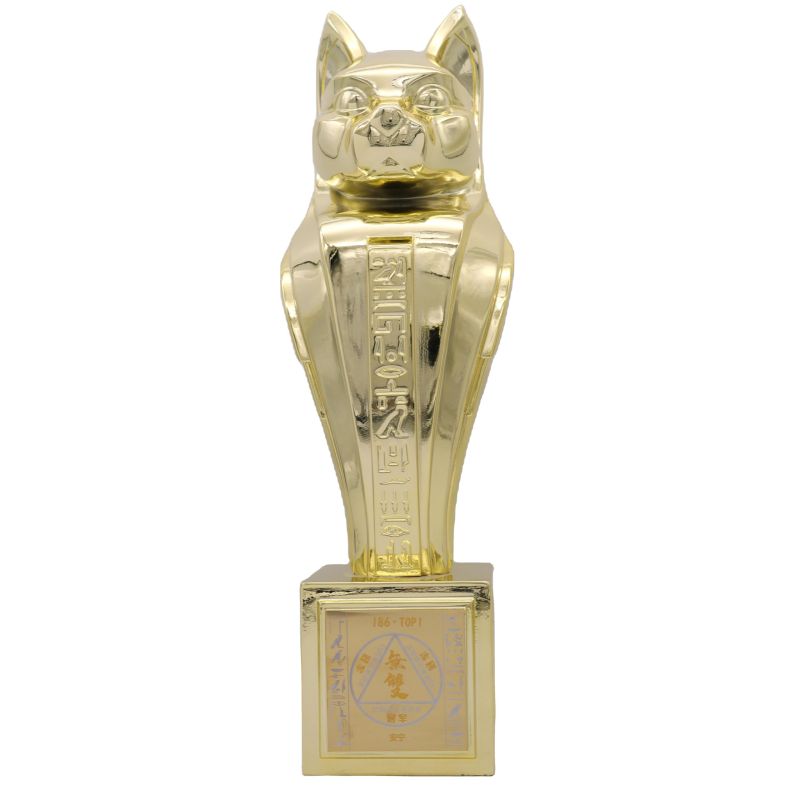 Metal championship trophy