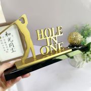 Gold golf trophy