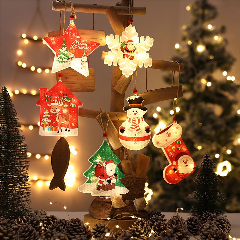 Christmas tree glowing ornaments