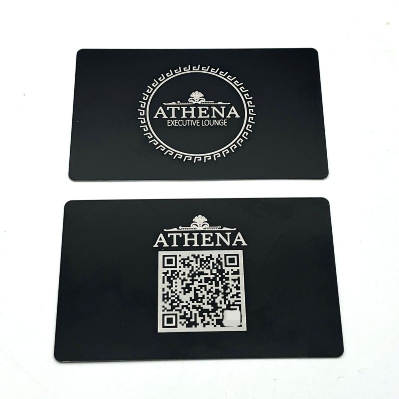 black metallic business cards