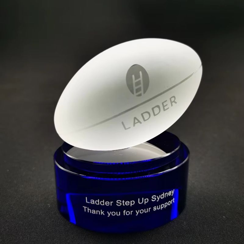 crystal football trophy