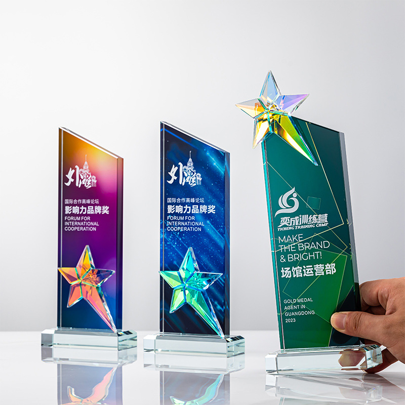 crystal trophy custom