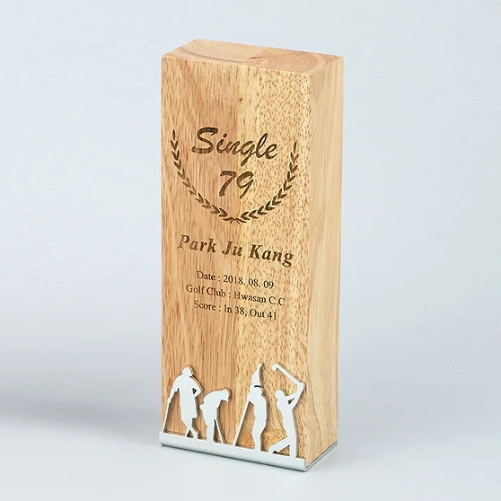 golf trophy with engraving