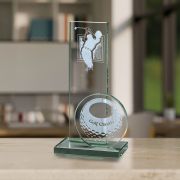 golf trophy with multiple nameplates