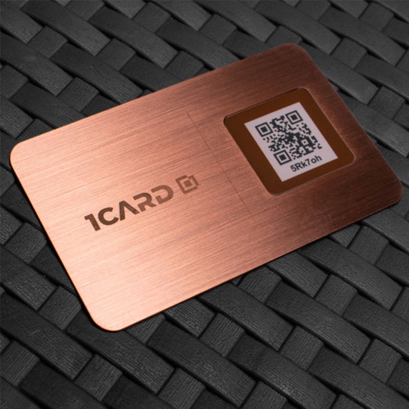 rose gold metallic business cards