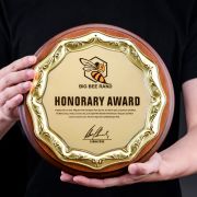 round wood plaque